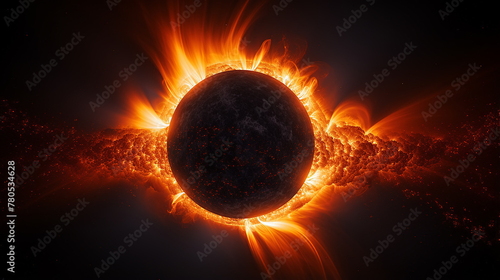 Sticker singularity black hole in space cosmic fictional graphics, an object in deep space