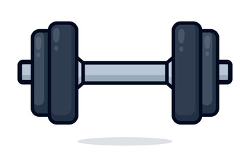 Gym Dumbbell Cartoon Style