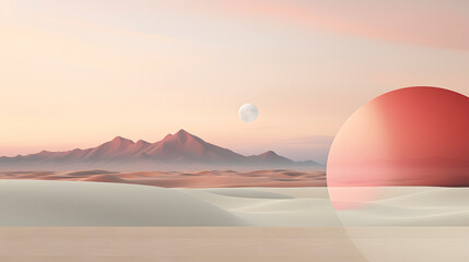Digital dreamy desert mountains abstract graphics poster web page PPT background