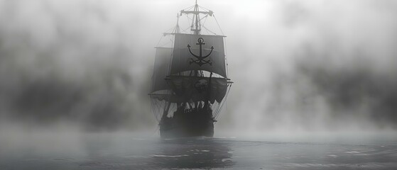 Mystic Seas: A Pirate's Silent Voyage. Concept Adventure, Mystery, Pirates, High Seas, Thrilling Journeys
