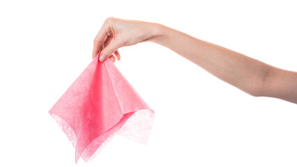 Hand Holding Pink Tissue Paper