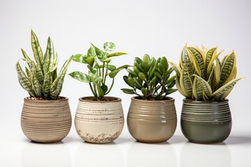potted of plants on white background