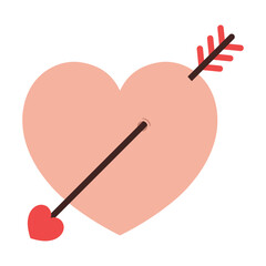 Half And Half Heart With Arrow