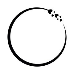 Hand Drawn Circle Heart Frame