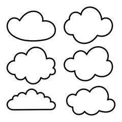 Hand Drawn Doodle Clouds Set