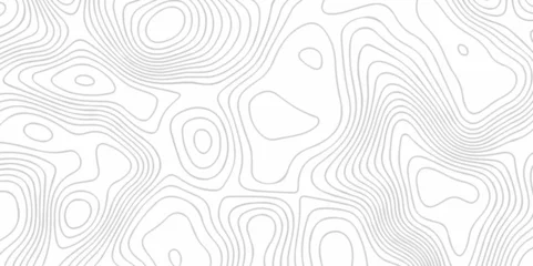 Deurstickers Topographic map background geographic line map with elevation assignments. The black on white contours vector topography stylized height of the lines map. © Alibuss