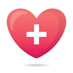 Fototapeta premium Heart With Health Plus Gradient Style
