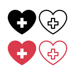 Obraz premium Heart With Plus Set