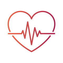 Heartbeat Heart Gradient Outline
