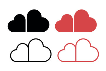 Hearts Cloud Shape Set