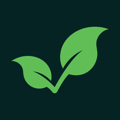 Leaf Check Mark On Dark Background