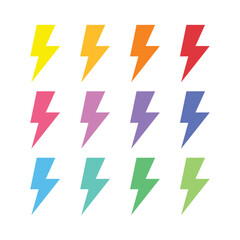 Lightning Bolt Multiple Colours - obrazy, fototapety, plakaty