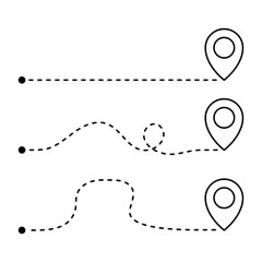 Location Pin Routes Outline