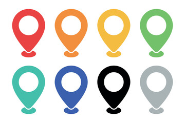 Location Pins Multiple Colours Set