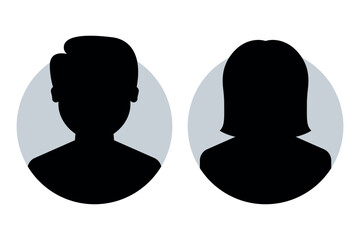 Male And Female User Circles Glyph