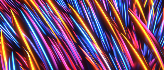 Vibrant Neon Light Streaks Background Full of Energy and Color