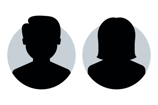 Male And Female User Circles Glyph