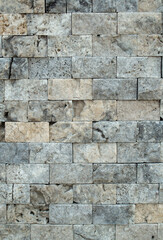 New gray decorative stone wall closeup