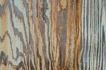Old multicolored painted wooden surface closeup