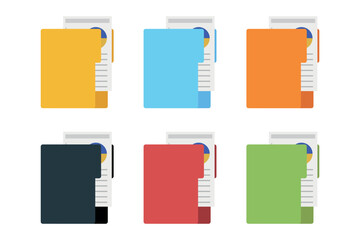 Office Folder Multiple Colours Set - obrazy, fototapety, plakaty