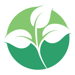 Round Glyph Leaf Logo