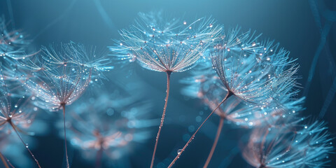 Dew-Kissed Dandelion Seeds in Soft Morning Light