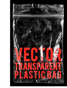 A clear transparent vector grip seal plastic bag. Vector illustration.