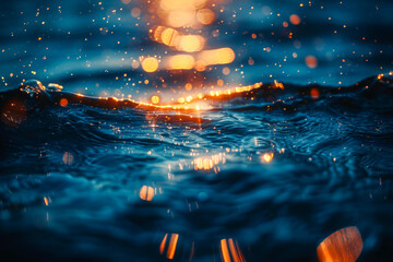 Magical Bokeh Lights Dancing on Water's Surface at Night