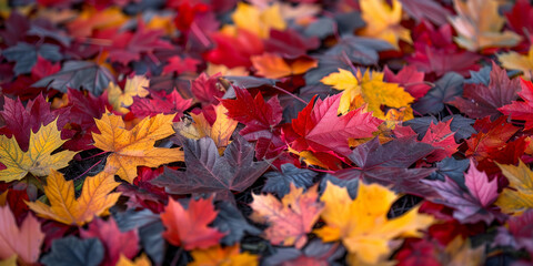 Vibrant Autumn Leaves Carpet in Full Color Spectrum
