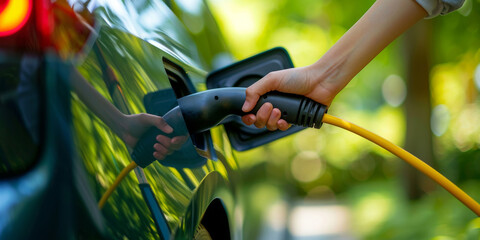 Eco-Friendly Electric Vehicle Charging in Nature