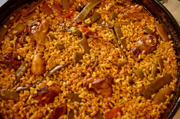valencian paella over a wood fire