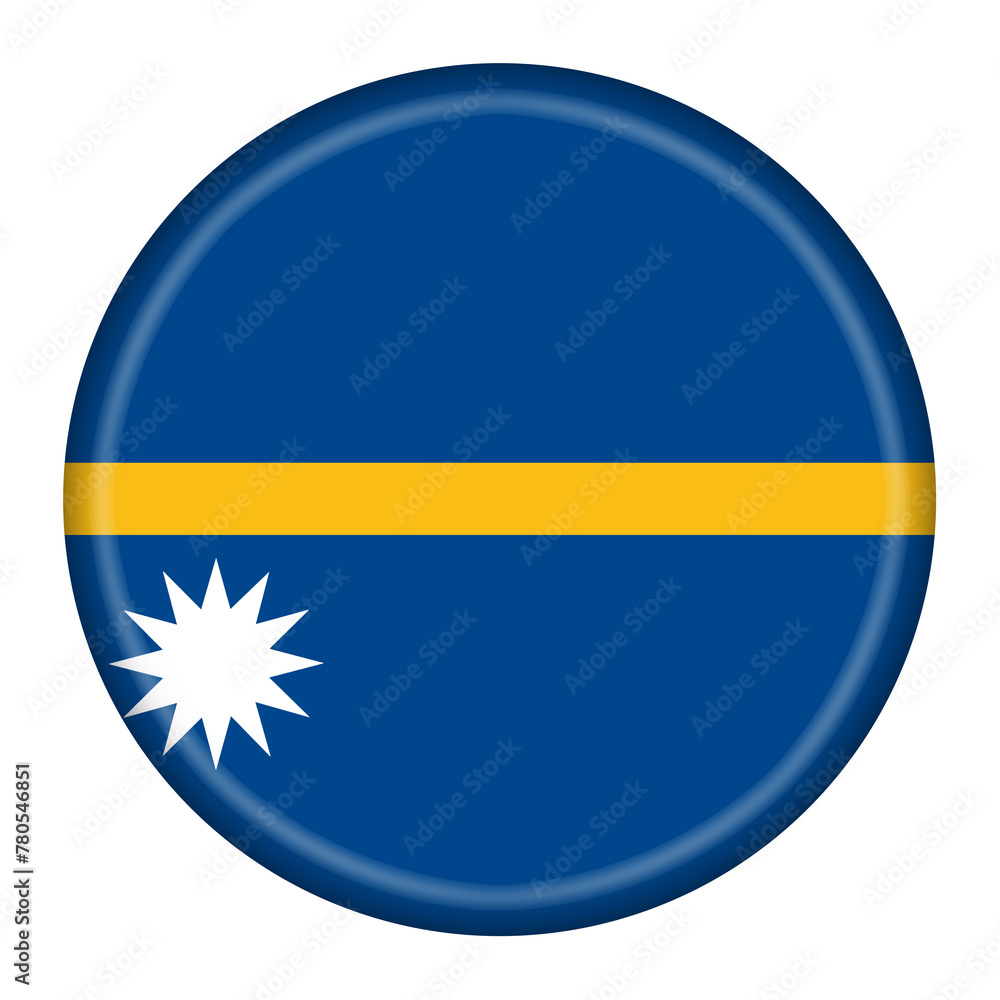 Poster nauru flag button with clipping path