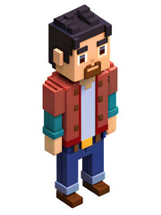 Portrait of a fictional pixel character