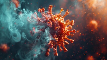 An abstract visualization of the narrowing and inflammation of the airways in asthma ,3DCG,high resulution,clean sharp focus - obrazy, fototapety, plakaty