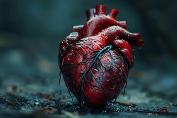 Heart Depict the powerful and rhythmic beating of the heart, capturing its vital role in sustaining life ,close-up,ultra HD,digital photography