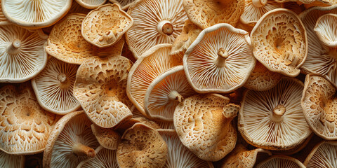 Abundance of Wild Mushrooms in Natural Setting - obrazy, fototapety, plakaty