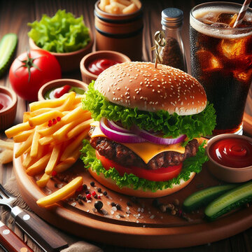Delicious hamburger illustration
