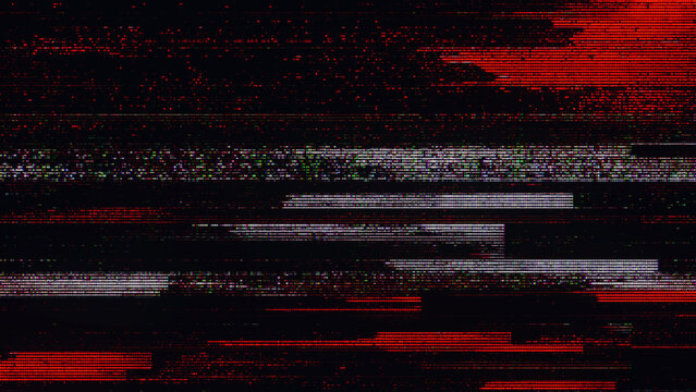 Glitch noise static television VFX. Visual video effects stripes background, CRT tv screen no signal glitch effect