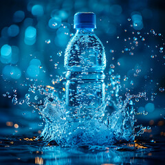bottle in water, refreshment