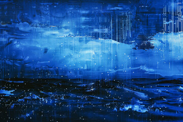 Cybernetic Dreamscape: Abstract Digital Art in Blue Tones