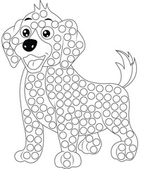 animal dot coloring page for kids