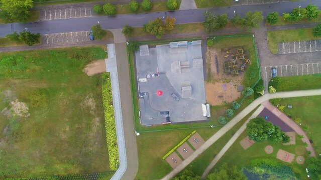 Playground Fog Park Ponds Elk Plac Zabaw Mgla Aerial View Poland