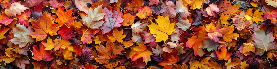 Naklejka na ściany i meble Vibrant Autumn Leaves Tapestry - Rich Seasonal Palette