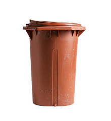 isolated old brown trash can