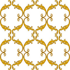 Floral pattern in baroque style. Decorative curling plant.