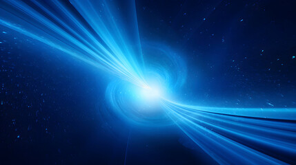 Fototapeta premium Digital blue glowing vortex lines waves abstract graphic poster web page PPT background