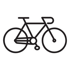 Bicycle line art logo icon design, vector illustration on white background