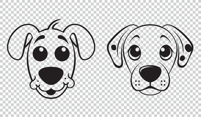 Dog icon symbol set, vector illustrations on transparent background