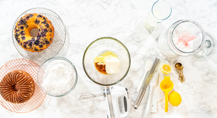 Crafting Lemon, Blueberry, and Vanilla Bundt Cakes