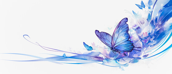 A beautiful butterfly drawing with a white background, suitable for backgrounds and websites. Image generated by AI